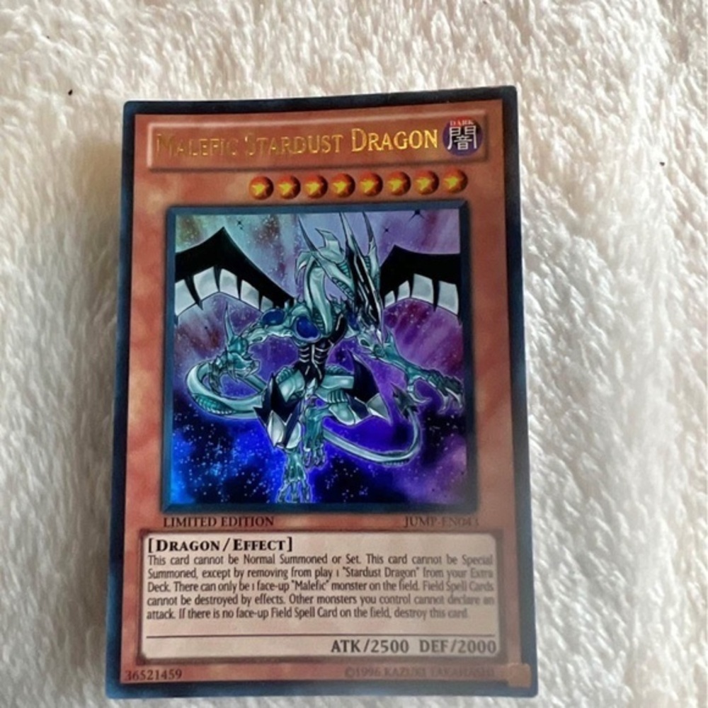 Yu-Gi-Oh, Malefic, Stardust, dragon SHONEN. Jump magazine, promos. EN043. Card